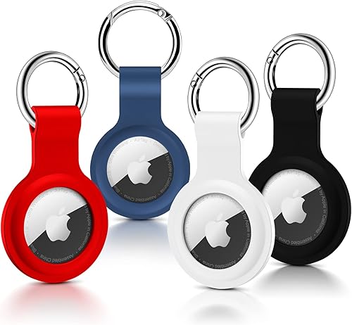 Paquete de 4 soportes para Airtag de Apple, funda de silicona ultraligera para Airtags, funda protectora compatible con AirTag GPS buscadores de