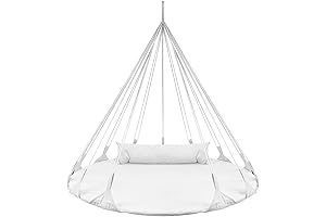 White Sorbus Stylish Hanging Swing Nest Swing Lounger Saucer Style