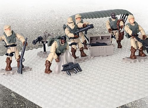 Miniatura 5 de Mini figura de acción militar de las Fuerzas Especiales con armas y accesorios, juego de bloques de construcción, 8 piezas a escala 136, figura de
