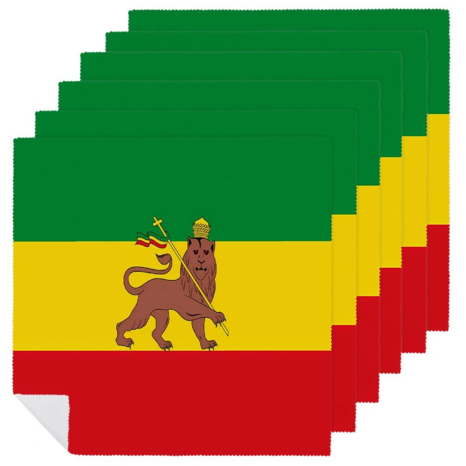 Servilletas cuadradas suaves de alta calidad con motivo de león rastafari