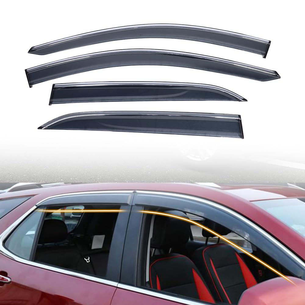 Rain Visor Guards For Chevrolet Equinox MK4 (2025-2026) - 4pc Smoke Tint Window Deflectors