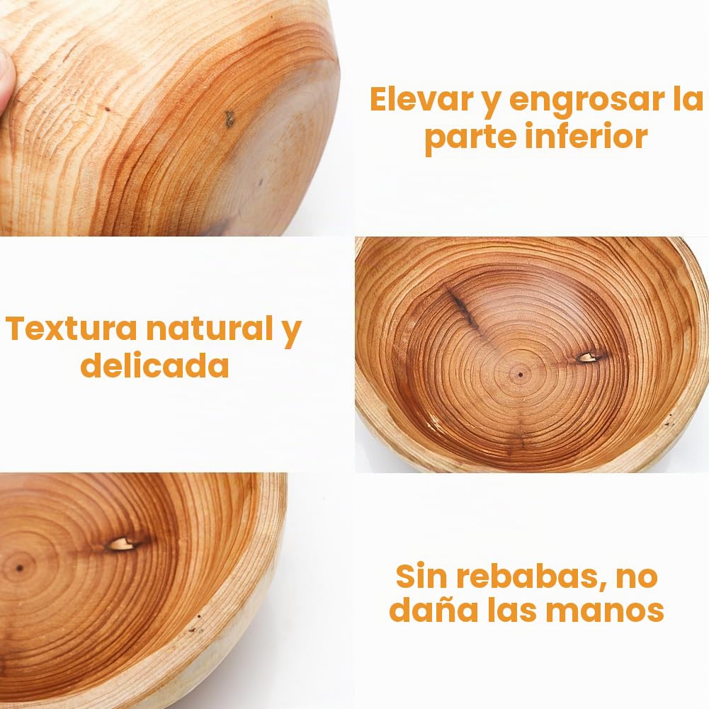 LOMUG Frutero de madera, cuenco de madera, decoración irregular, cuenco de madera, cuenco decorativo para verduras, frutas, aperitivos, ensaladas, llaves, pan (pequeño)