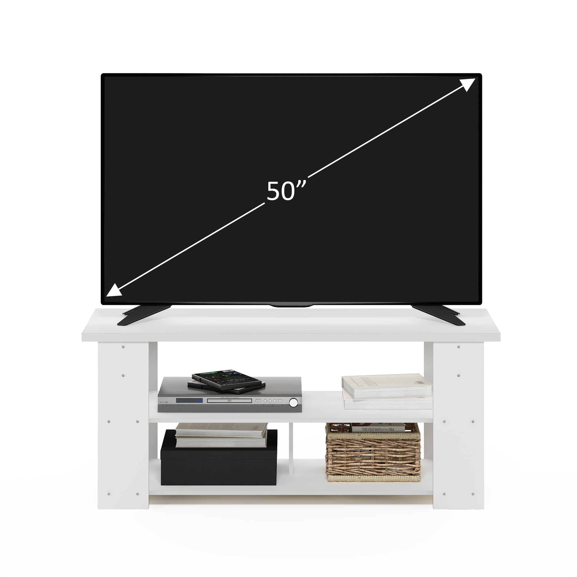 Furinno JAYA TV-Ständer bis 55 Zoll, Weiß