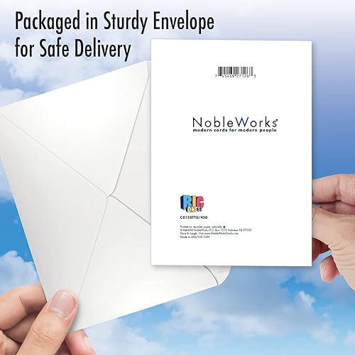 Miniatura 6 de NobleWorks - 1 tarjeta de felicitación de agradecimiento con sobre de 5 x 7 pulgadas - Tarjeta de agradecimiento de estudiante, notas para