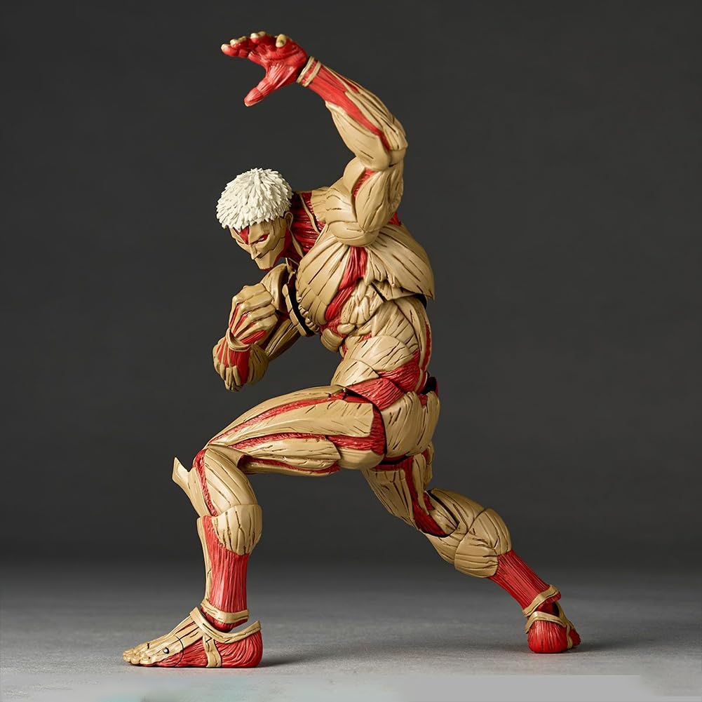 Reiner Braun Figurine d'action avec articulations mobiles Statues d'anime avec accessoires interchangeables Forme Titan de combat Eren Jaeger Figurine à collectionner 17 cm