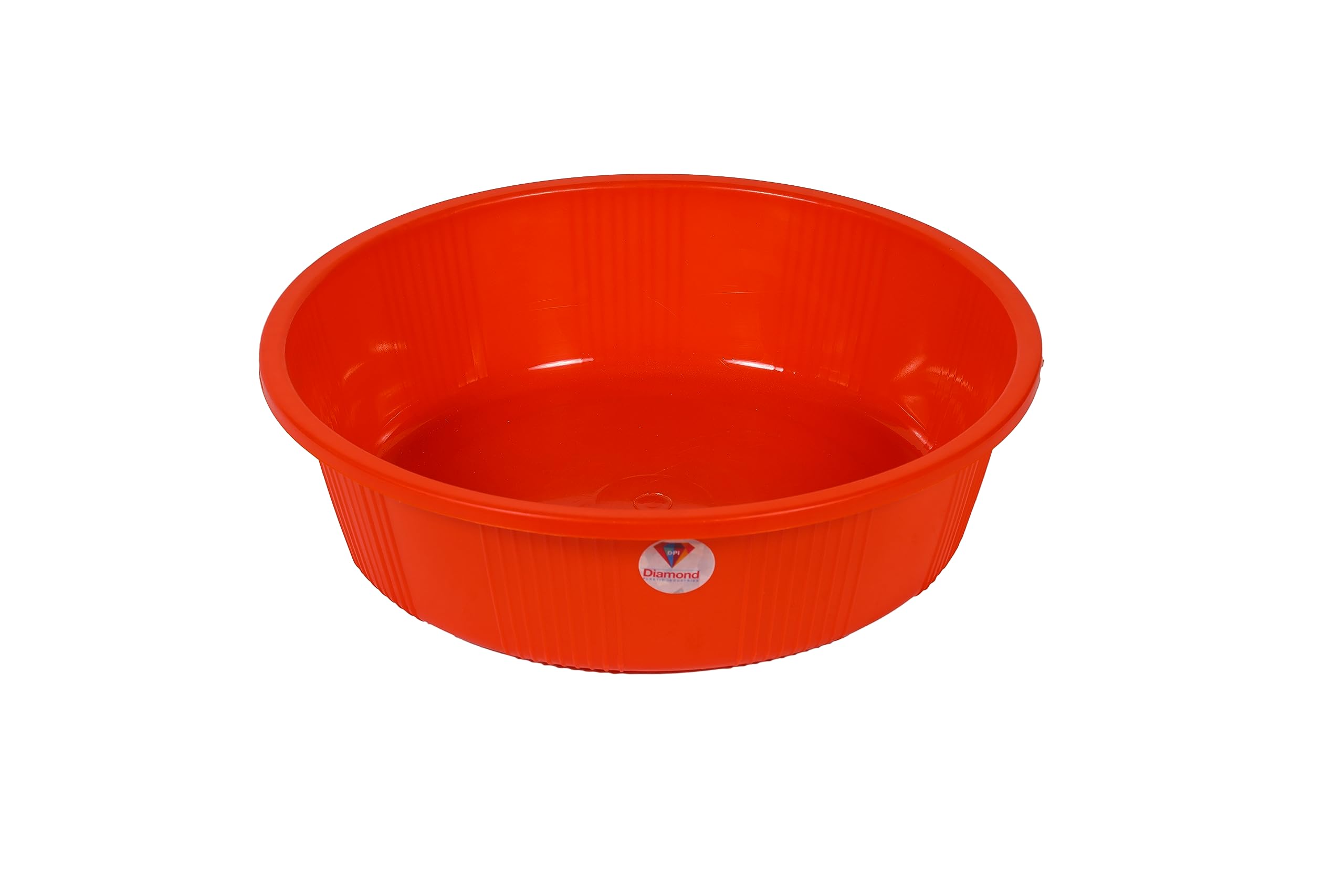 Sunshine Plastic Basin: Functional Bathroom Essential with Spacious Capacity - Ideal for Organized Bathrooms - Model Basin 033 - Red 8 Ltrs