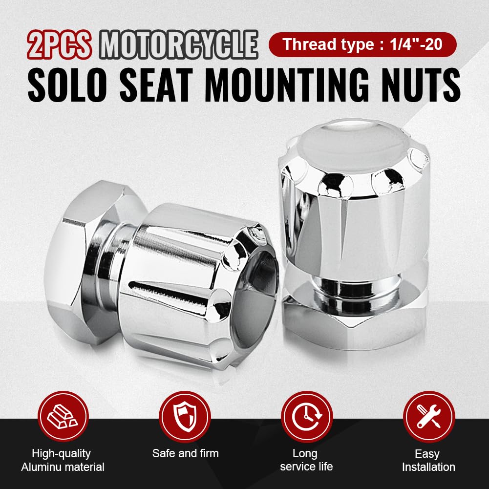 Chrome Solo Seat Nuts & Bolts For Harley Touring & Softail | Rear Fender Mounting Hardware