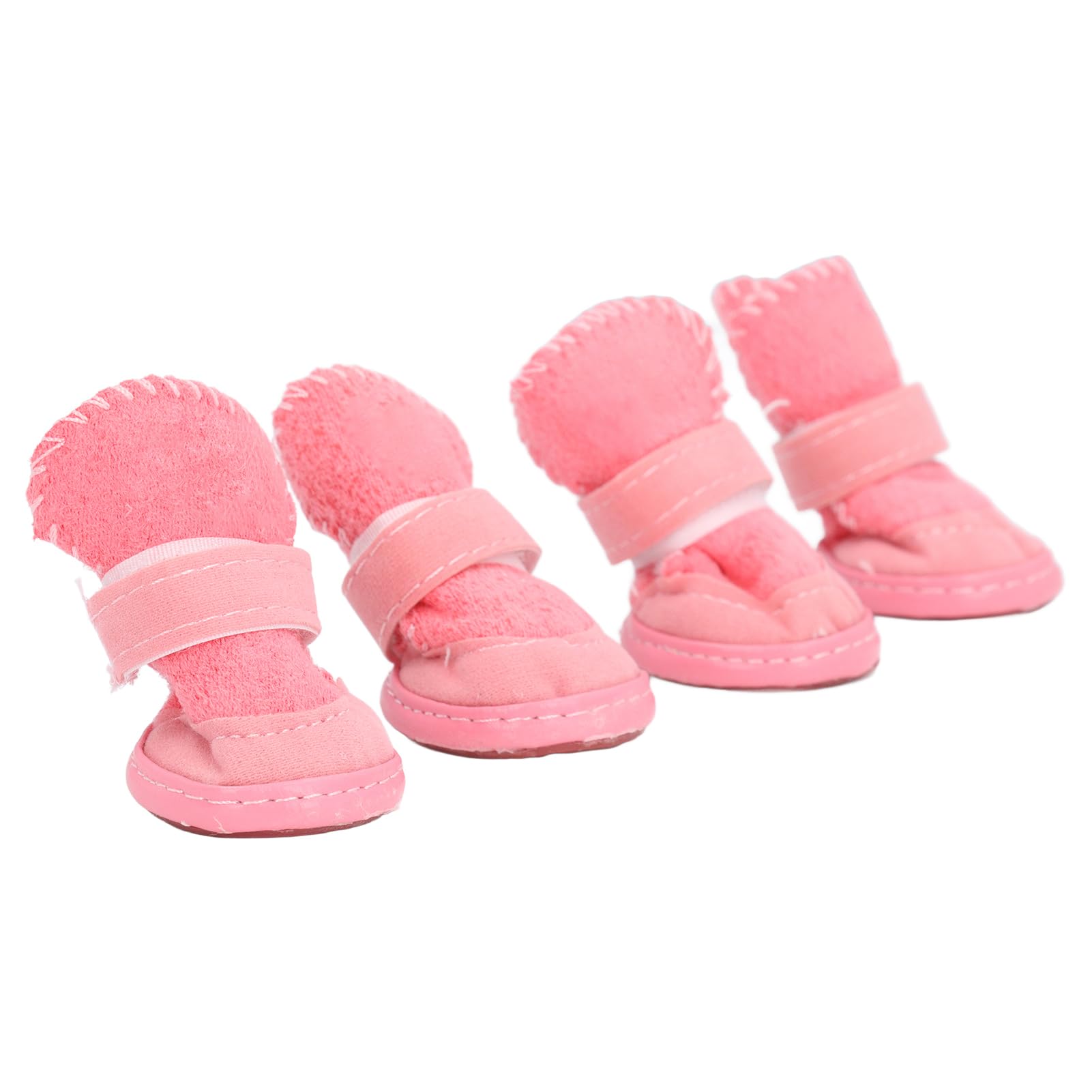 CFTGIW 4pcs Pet Boots Warm Soft Prevent Slip Lightweight Adjustable Cat Dog Snow Booties for Chihuahua Bichon Schnauzer Khaki Size 2 As Poodles Dogs Schnauzer Etc Boots SMALL SUITABLE (2)