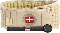 Cinto lombar para alívio da dor nas costas com suporte lombar para descompressão – Tamanho único veste cintura de 73,6 a 124,7 cm