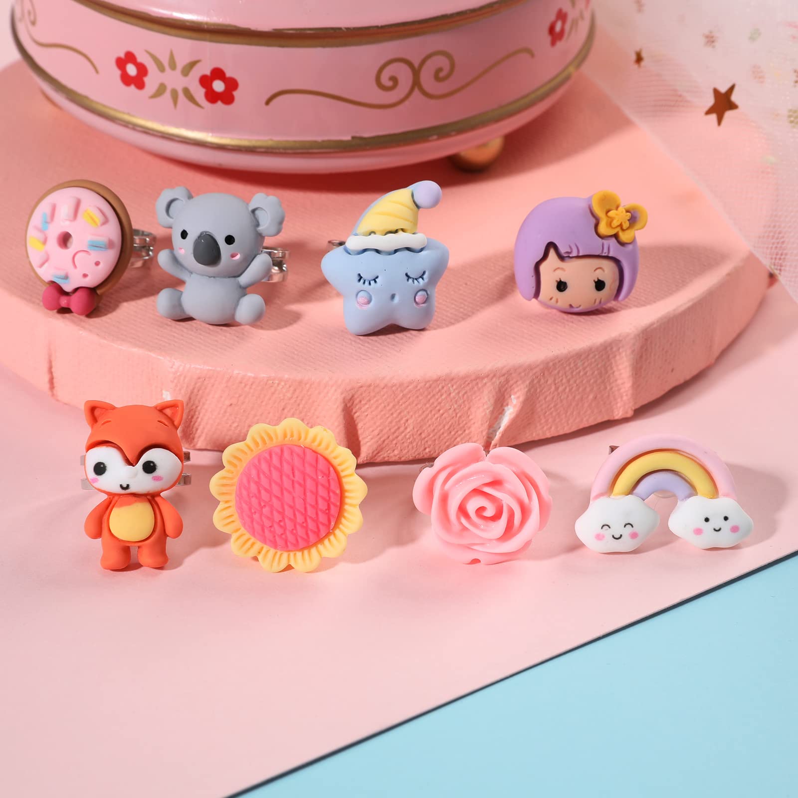 Pinkgarden PinkSheep 24 Surface Jewelry Rings for Little Girls Adjustable and No Duplication - Image 4