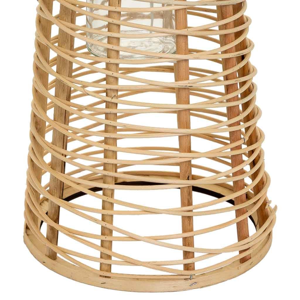 Farol portavelas de ratán marrón d26,5x56