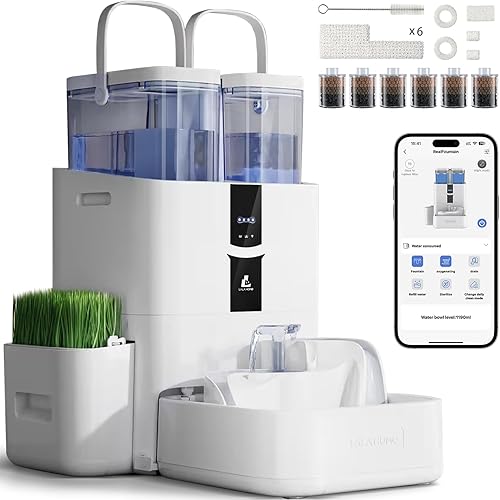 Miniatura 1 de DailyFresh - Fuente de agua para gatos de 10 L338 onzas, autorrecargable, fuentes para beber mascotas para perros en interiores, aplicación