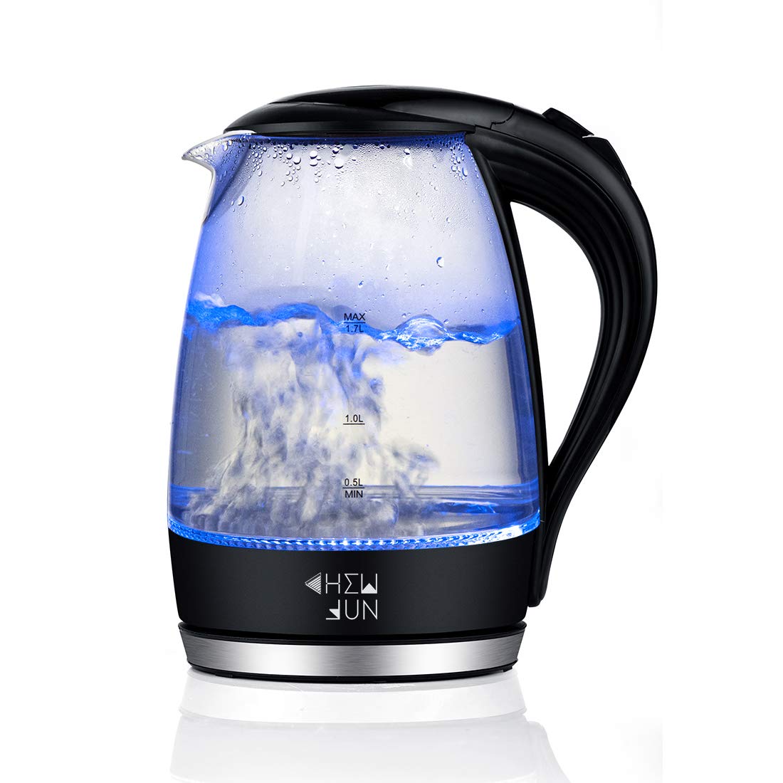 Premium 1500W Electric Kettle & Tea Heater with SpeedBoil Tech,1.7 Liter Cordless with LED Light & Bottom, Auto Shut-Off&Boil-Dry Protection