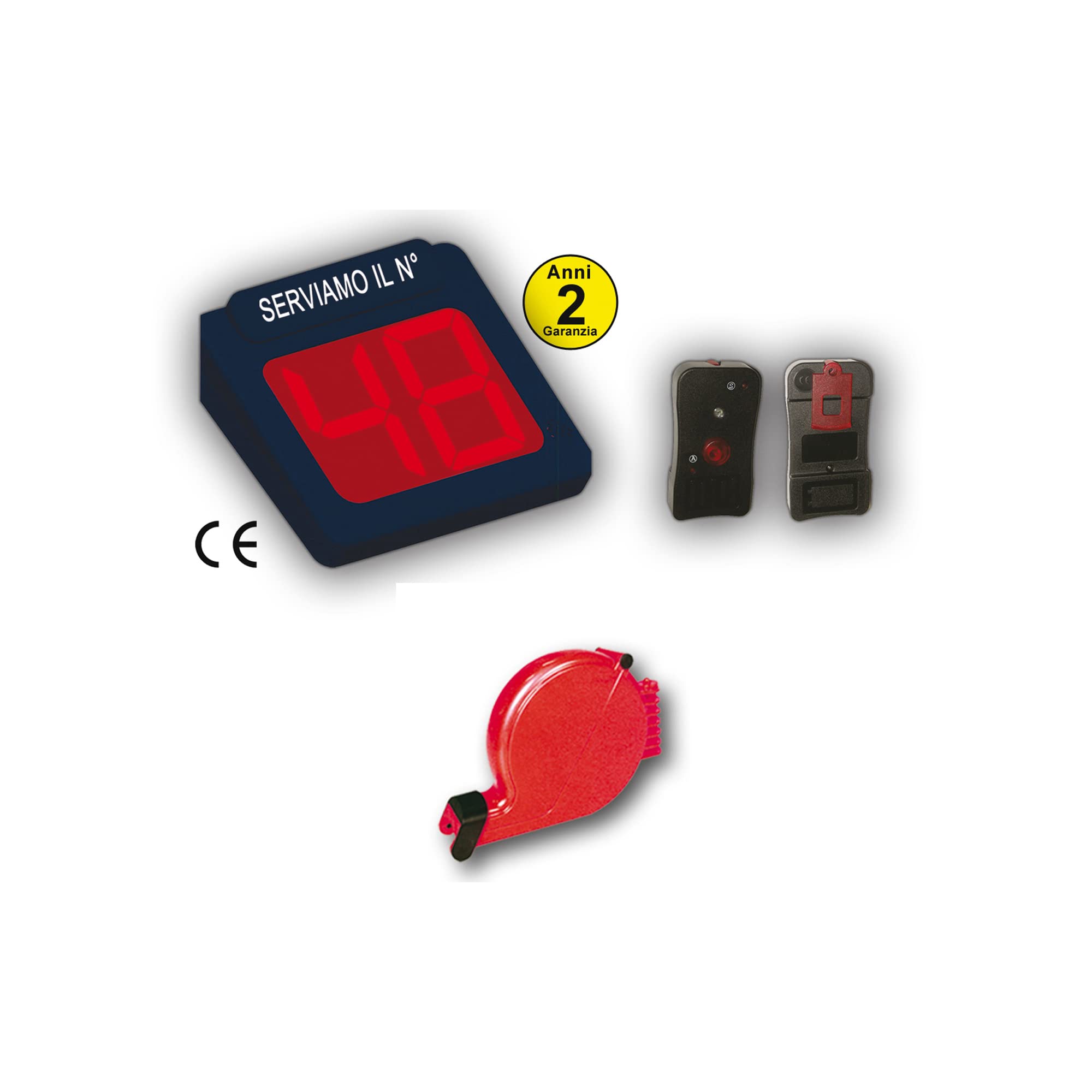 74637 Pantalla con mando a distancia eliminacode, 2 dígitos, negro/rojo