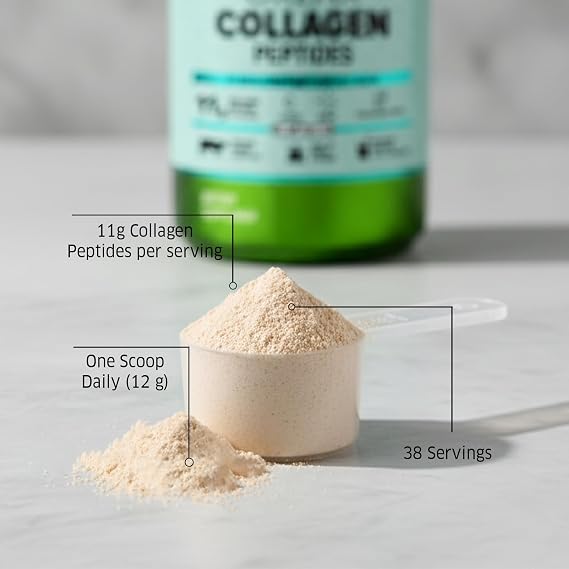 ORZAX Collagen Peptides Powder | Grass-Fed Bovine Hydrolyzed Type I & III with Biotin & Hyaluronic Acid | Unflavored Collagen Supplement for Women & Men | Skin, Hair, Nails & Joints | 16 oz