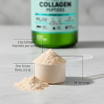 ORZAX Collagen Peptides Powder | Grass-Fed Bovine Hydrolyzed Type I & III with Biotin & Hyaluronic Acid | Unflavored Collagen Supplement for Women & Men | Skin, Hair, Nails & Joints | 16 oz