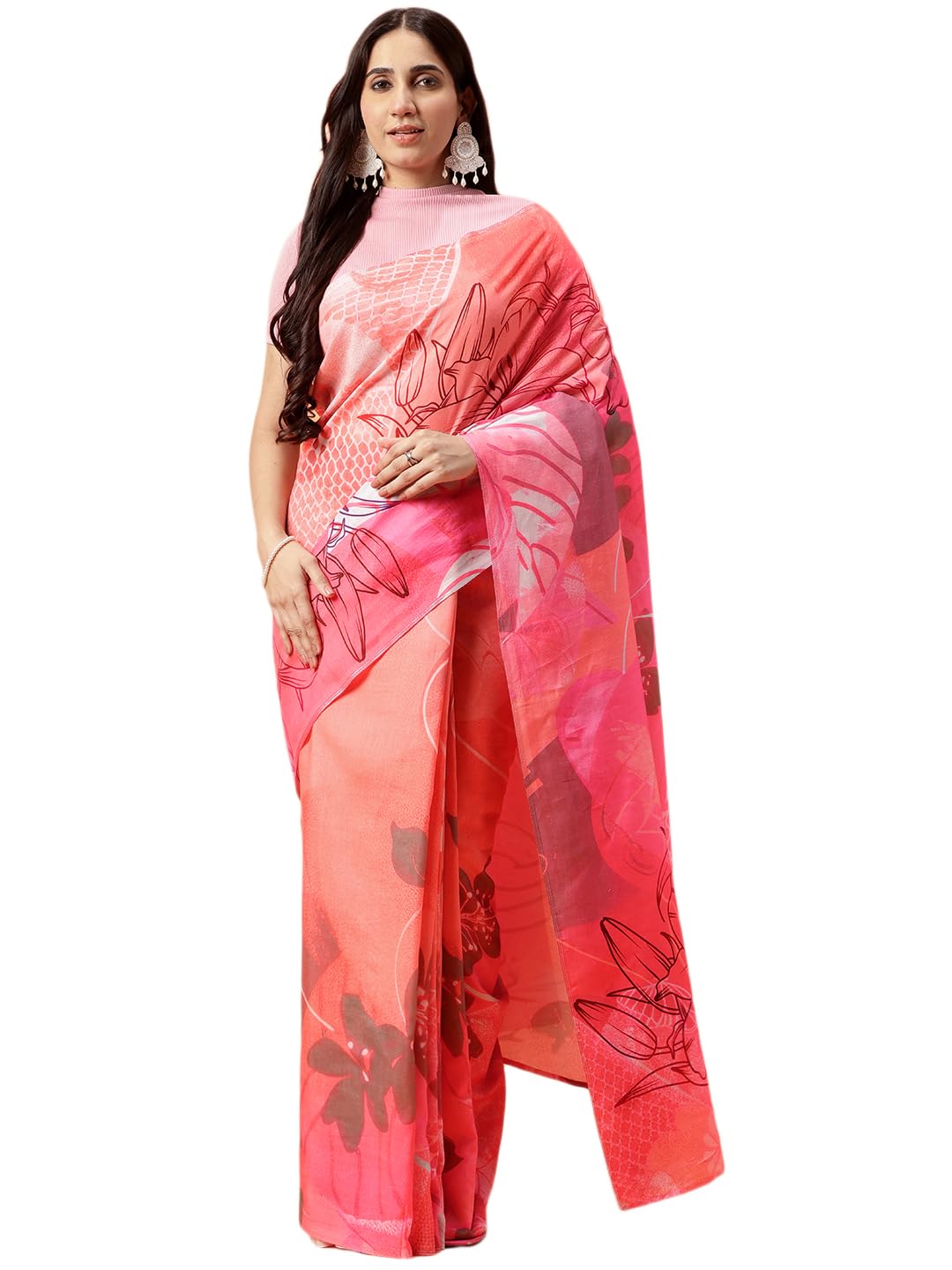 navyasa by liva navyasa pink liva excel linen floral print saree-picture-40