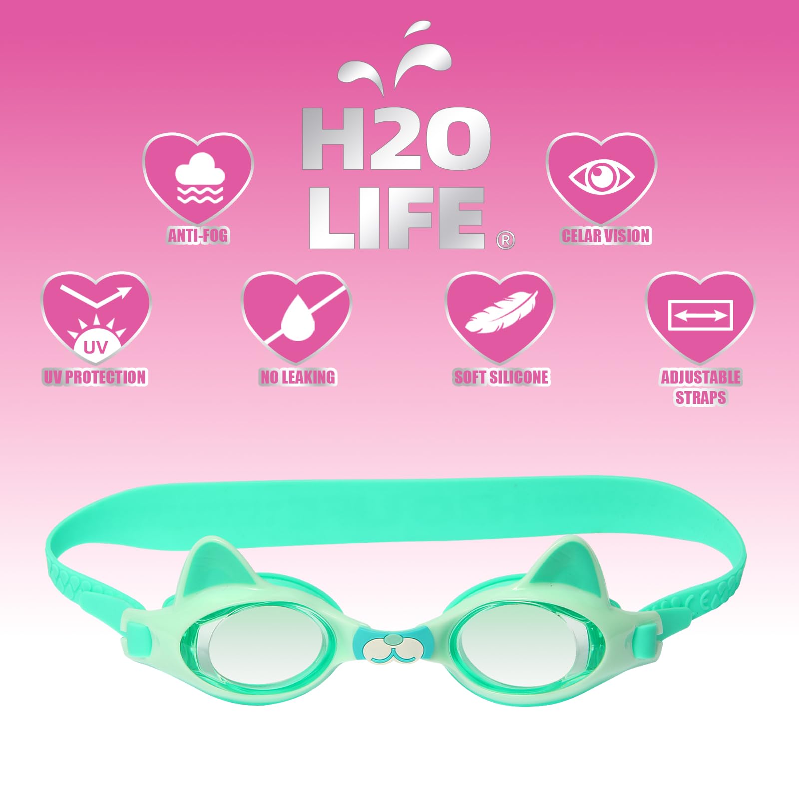 Lunettes de natation amusantes pour enfants filles et garçons Protection pour enfants