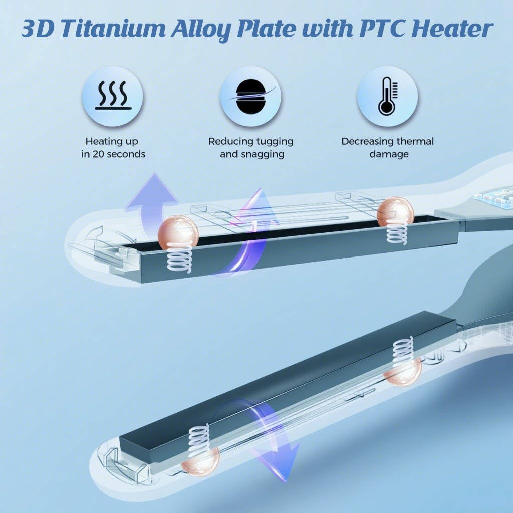 Sunmay Cordless Mini Flat Iron, 3/10" Pencil Hair Straightener for Short Hair, Pixie Cut & Bangs, Portable Dual Voltage Travel Curling Iron - Image 6