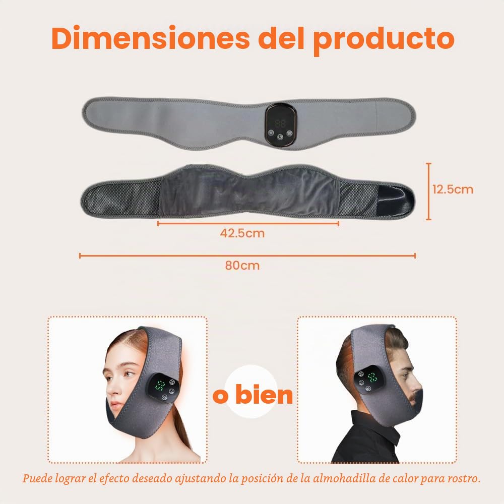 Almohadilla térmica inalámbrica para alivio de la ATM, envoltura facial térmica con 5 ajustes de calor, 3 vibraciones, máscara facial térmica para mandíbula, barbilla, muelas del juicio