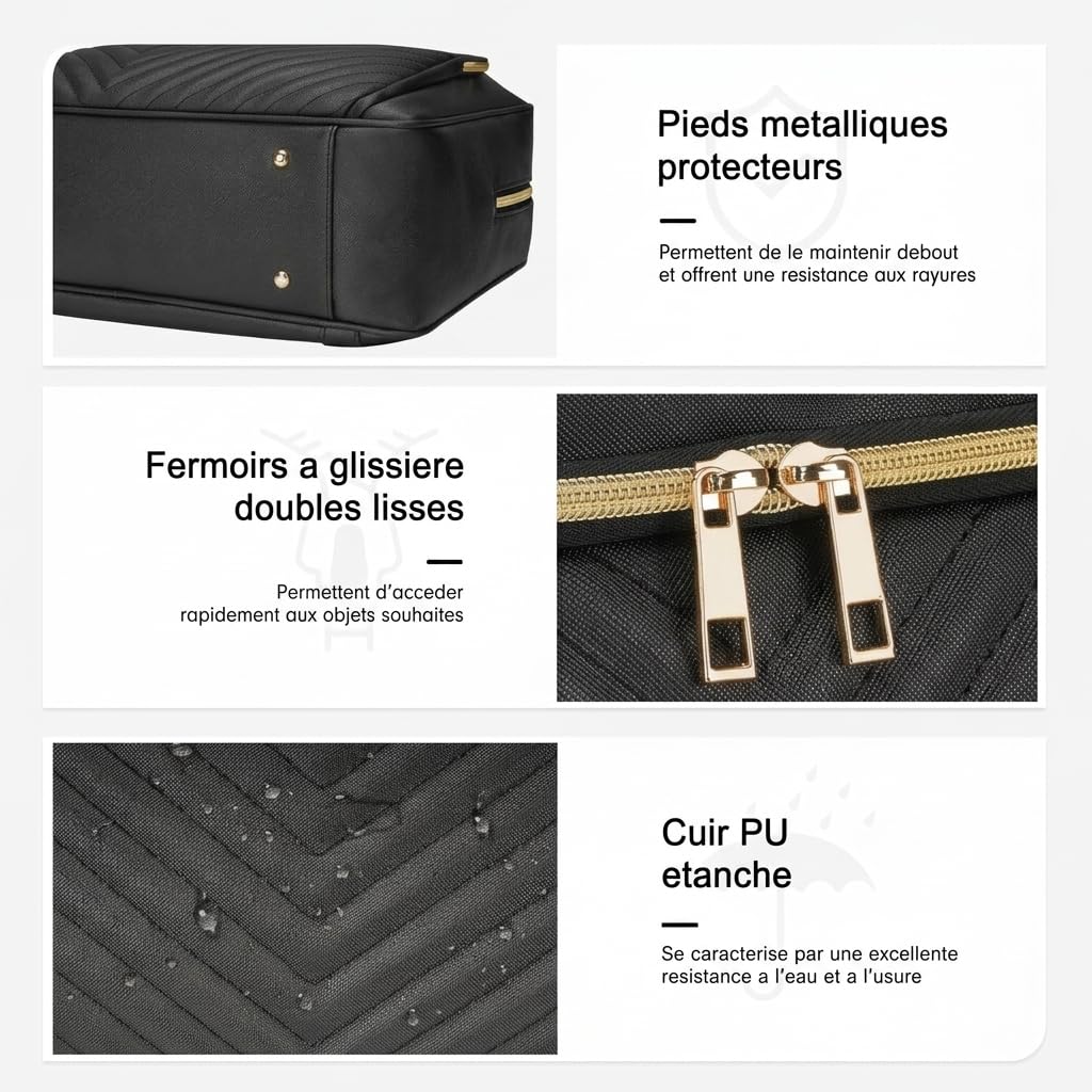 Taygeer Sacoche Ordinateur 17 Pouces, Imperméable Sac Ordinateur Femme, Grand Sac de Cours Femme, Multifonctionnel Sac Travail Portable pour Université, Affaires, Travail, Cadeau Original, Noir