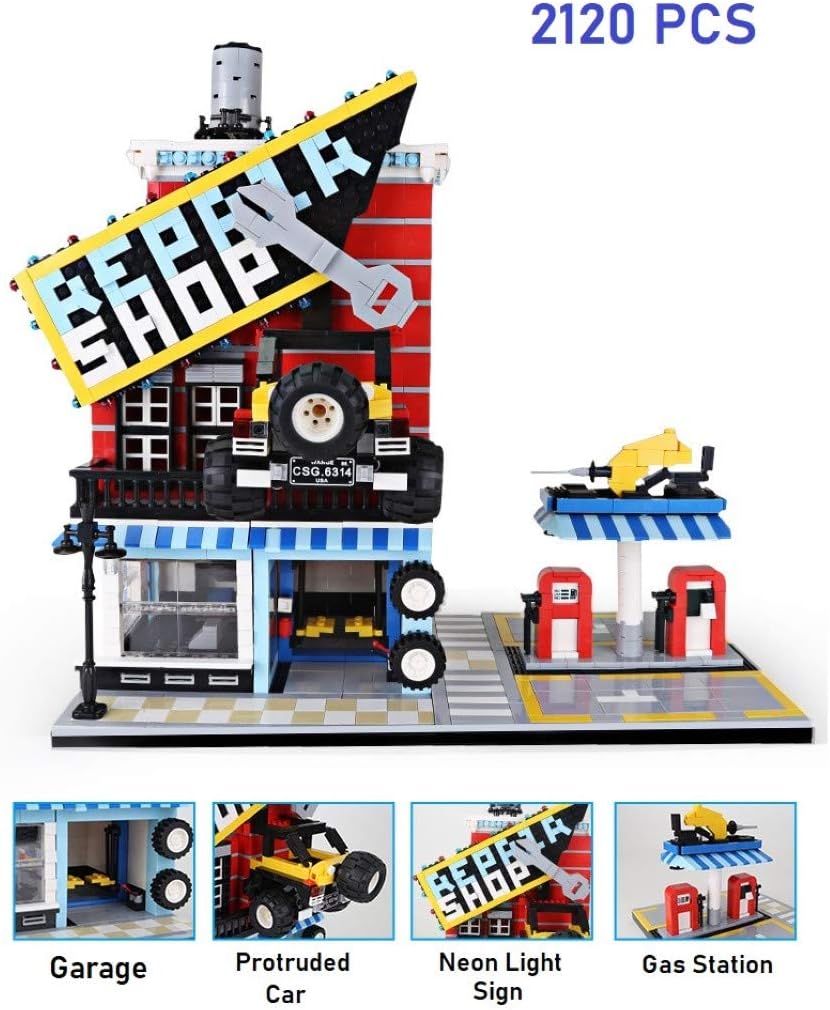 Exсluѕіvе Dіѕсоunt 🔥 QWan City Car Repair Gas Station Garage Modular Buildings Sets for Adults and Kids (2120 PCS) Creator Blocks Lоwеѕt Prісе QWan City Car Repair Gas Station Garage Modular Buildings Sets for Adults and Kids (2120 PCS) Creator Blocks