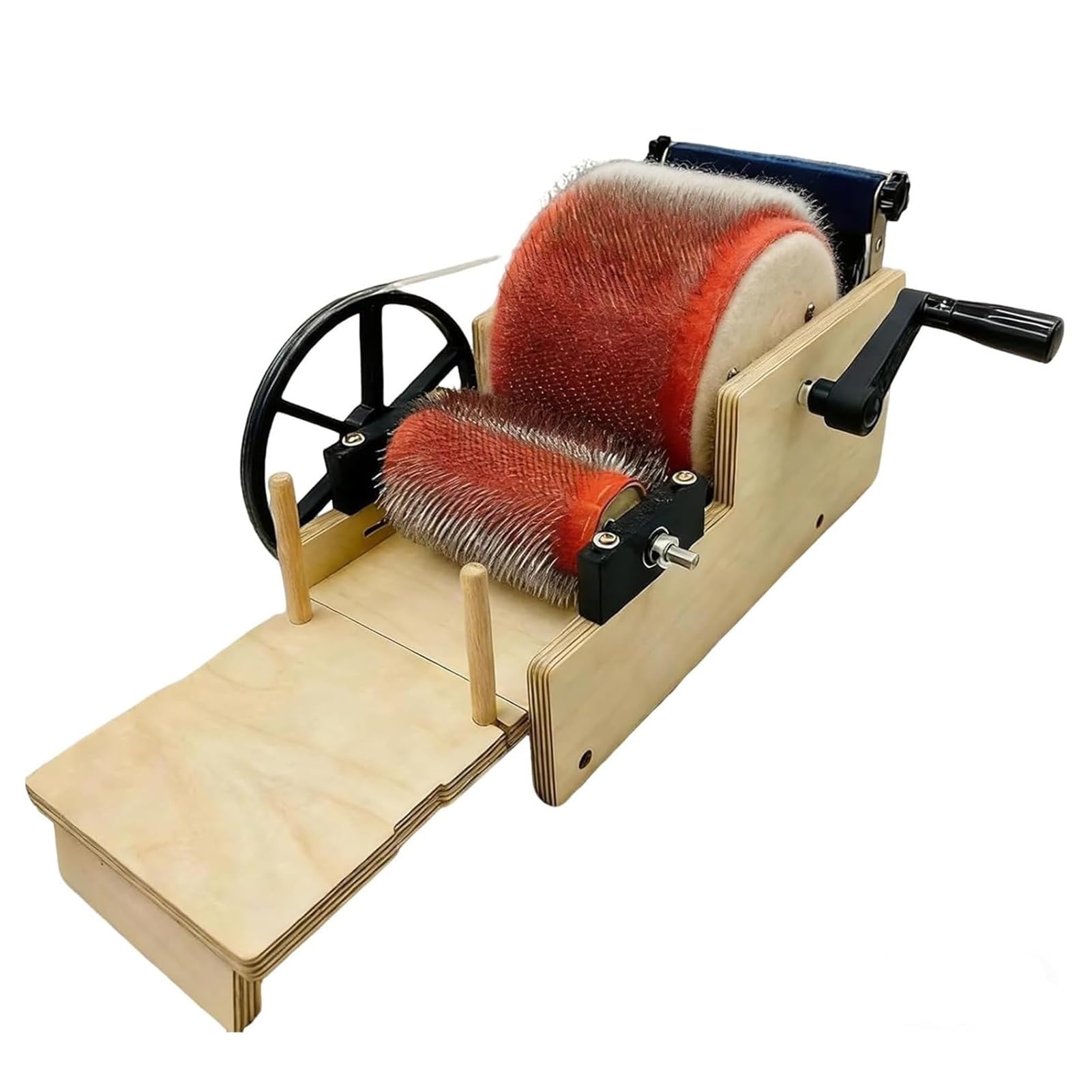 Cardeuse à tambour manuelle pour feutre de laine et peignage fibres