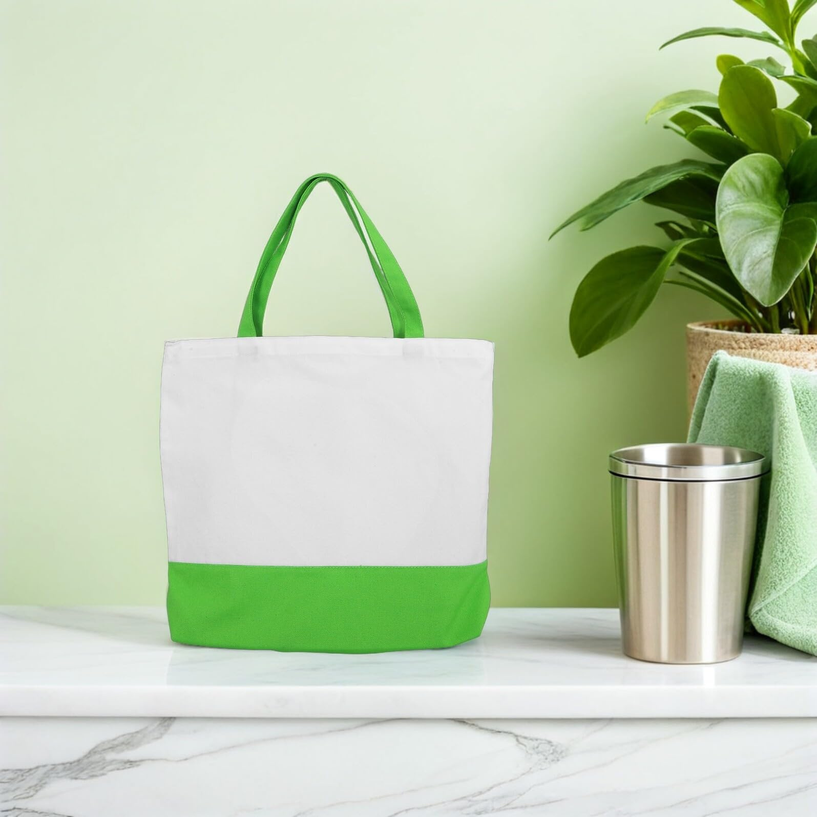 VALICLUD Set 5 Borse della Spesa in Tela con Manici, Tote Colorate Leggere e Riutilizzabili per Shopping, Viaggi e Uso Quotidiano, Sacchetti Shopper Resistenti e Pieghevoli per Donna