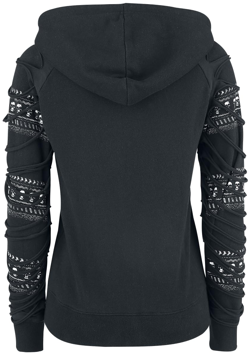 Rock Rebel by EMP Damen schwarze Kapuzenjacke mit Cut Outs