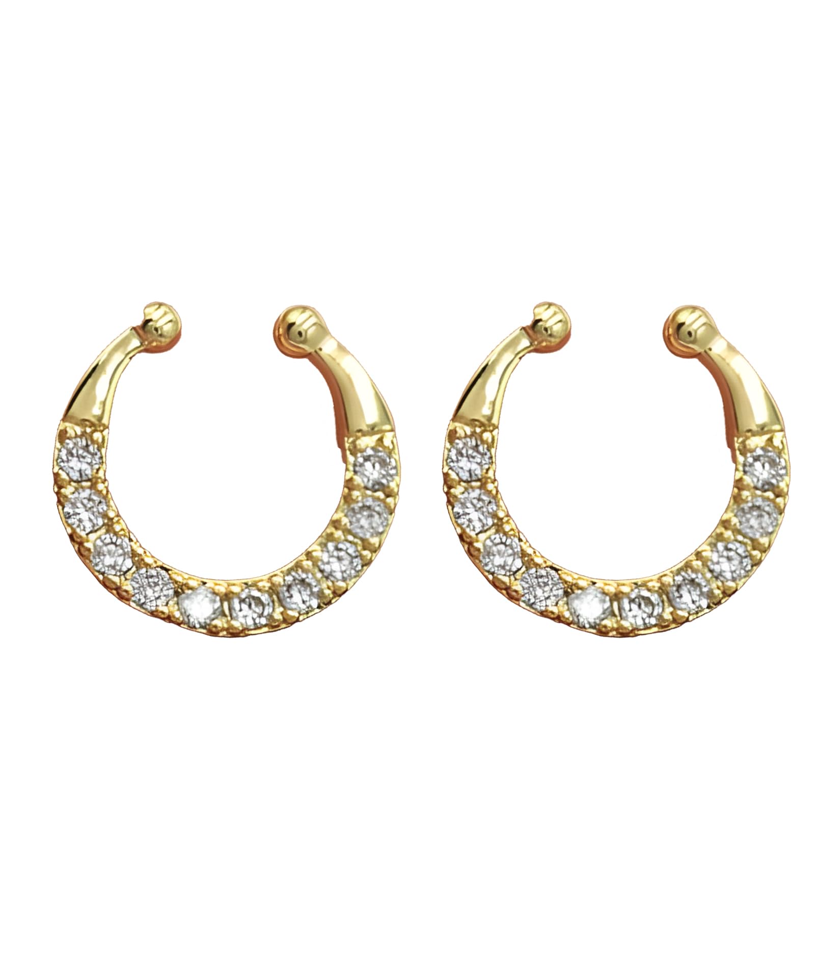 2 Pcs Septum Ring Without Piercing, U-Shaped Gold Nose Ring for Women and Girls, Non-Piercing Nose Pin, Parties, Weddings, and Traditional Outfits