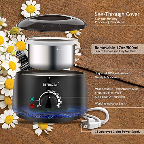 Waxing Kit for Women, Home Waxing Kit for Eyebrow,Armpit, Leg,Bikini, Wax warmer with 4 Bags Painless Hard Wax Beans Hair Removal Kit