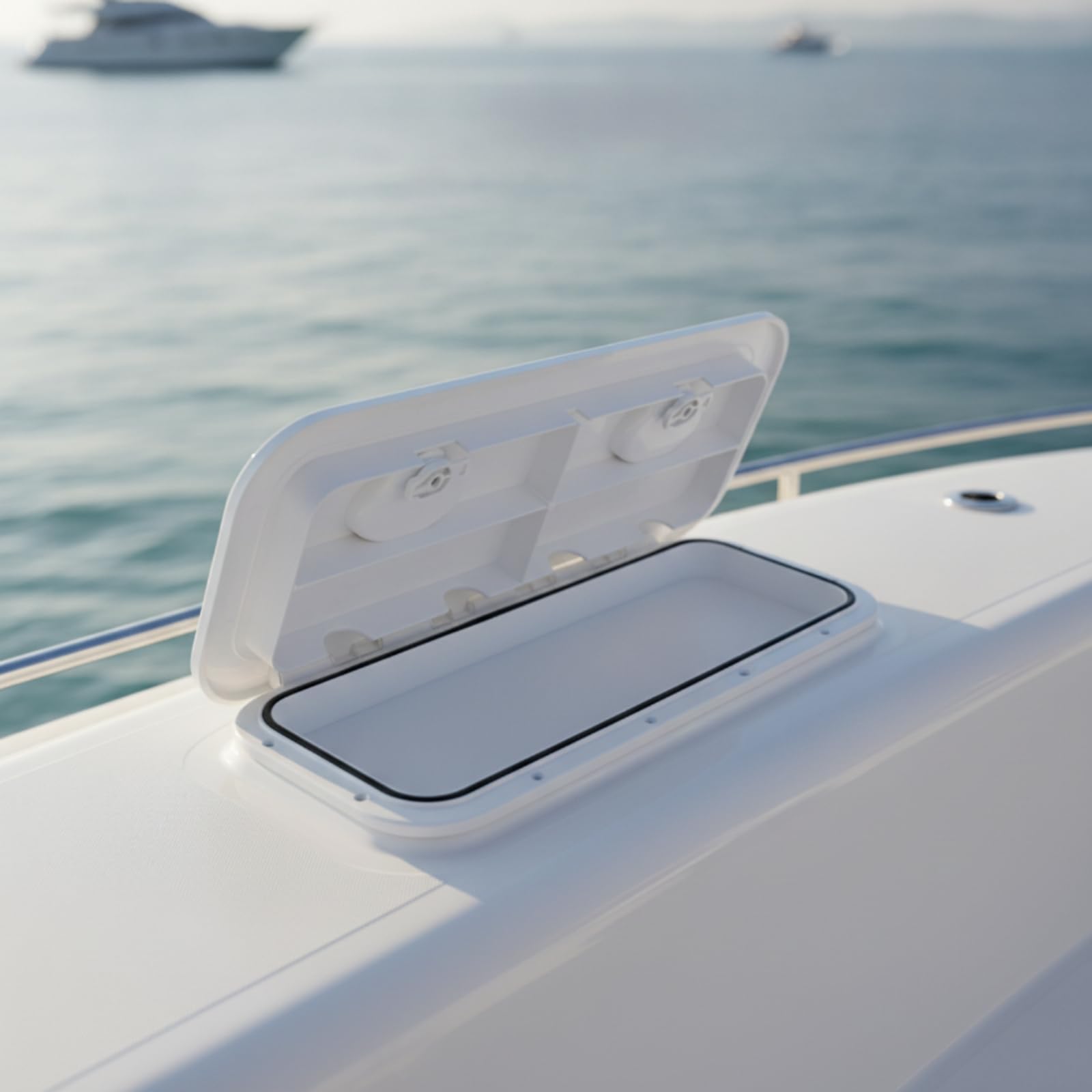 Sportello Botola Nautica Coperchio Ponte Barca Portello Ispezione con Guarnizione in Fibra di Vetro Cornice Preinstallata E Angoli Arrotondati Apertura Rapida Adatto a Sottocoperta | Impermeabile, Rettangolare, Passauomo, per Coperta