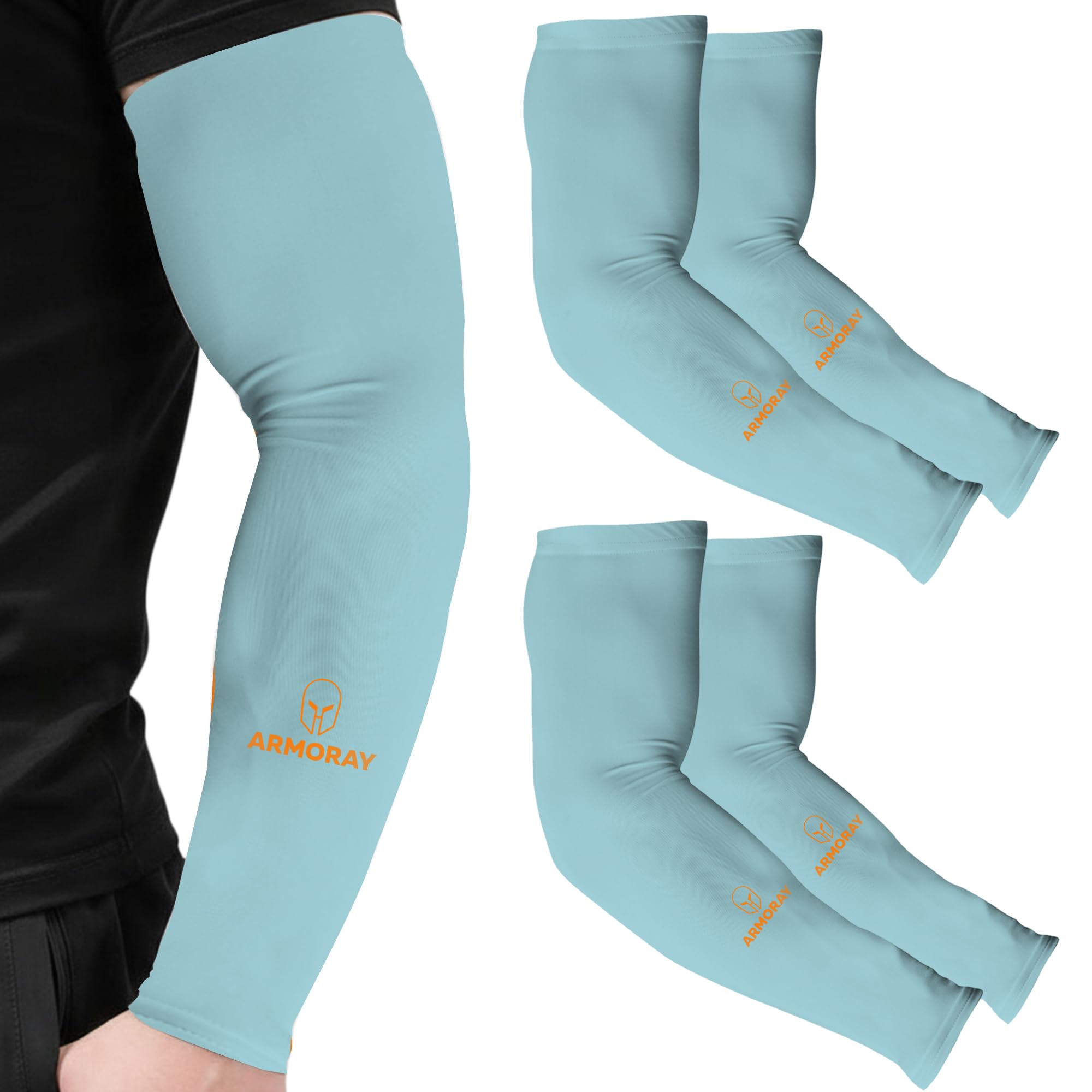 ARMORAY Arm Sleeves for Men or Women - Tattoo Cover Up - Cooling Sports Sleeve for Basketball Golf Football