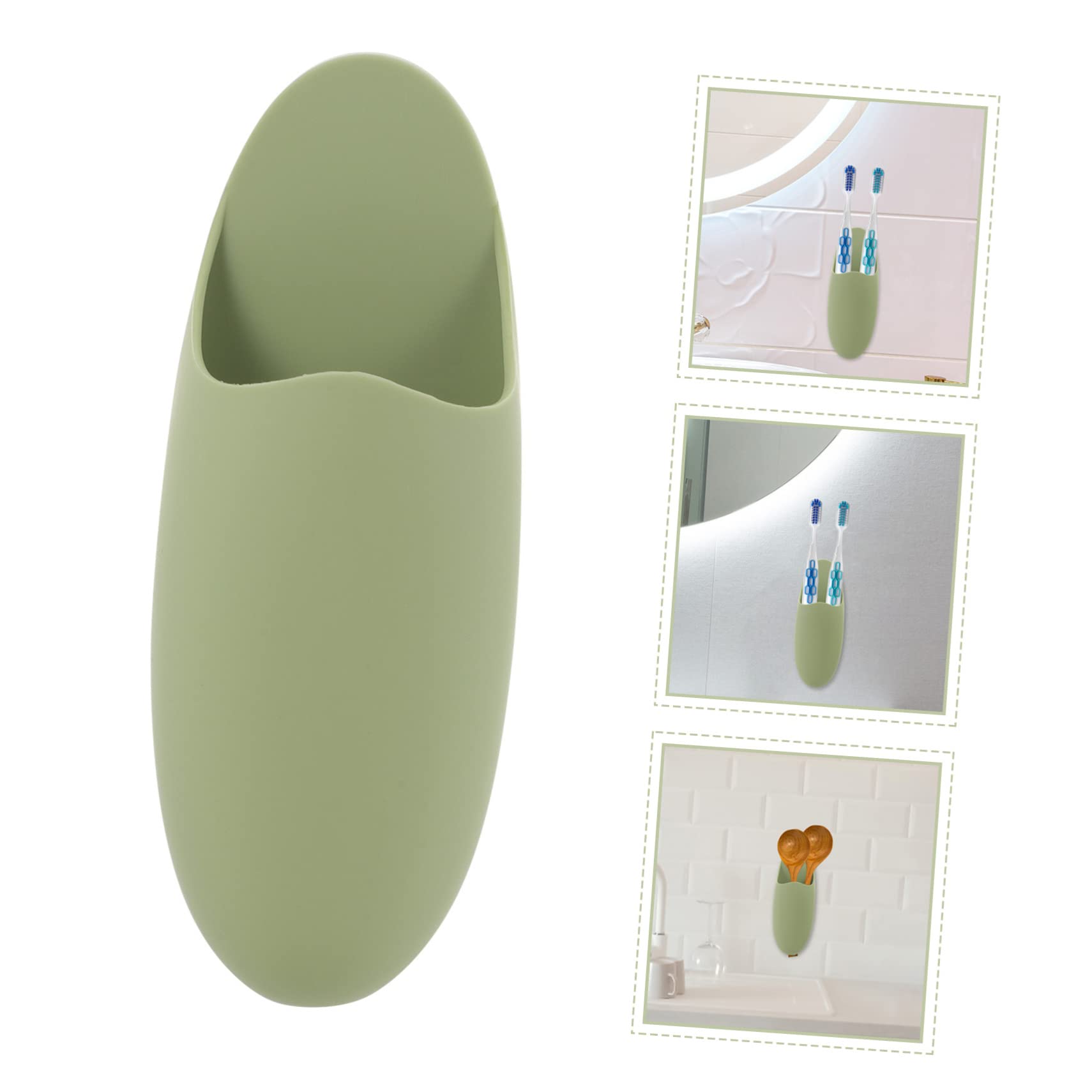 Healeved 10piezas Soporte De Cepillos De Eléctricos Organizador De Pared Multifuncional para Baño Almacenamiento De Pasta y Accesorios Matcha