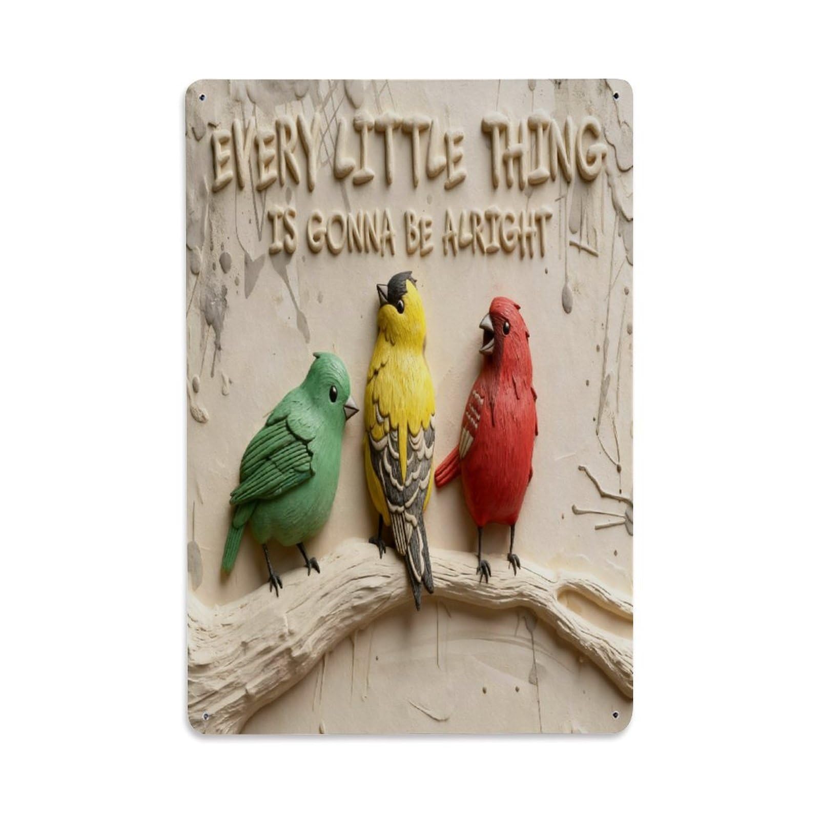 Every Little Thing Is Gonna Be Alright Vintage Metal Tin Sign Retro Wall Decor, Bar Garage Cafe Kitchen Home Wall Art Poster Decoration 8x12inches