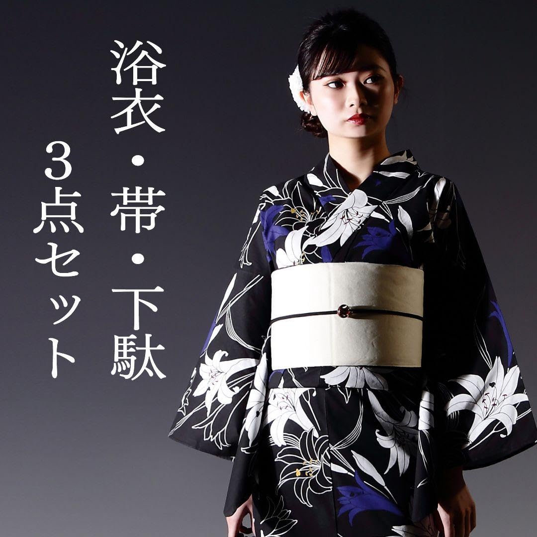 【浴衣3点セット】黒地に白紺百合 フリーサイズ 美品 新品未使用品 Amazon.co.jp: 浴衣3点セット黒地に白紺百合 フリーサイズ : おもちゃ
