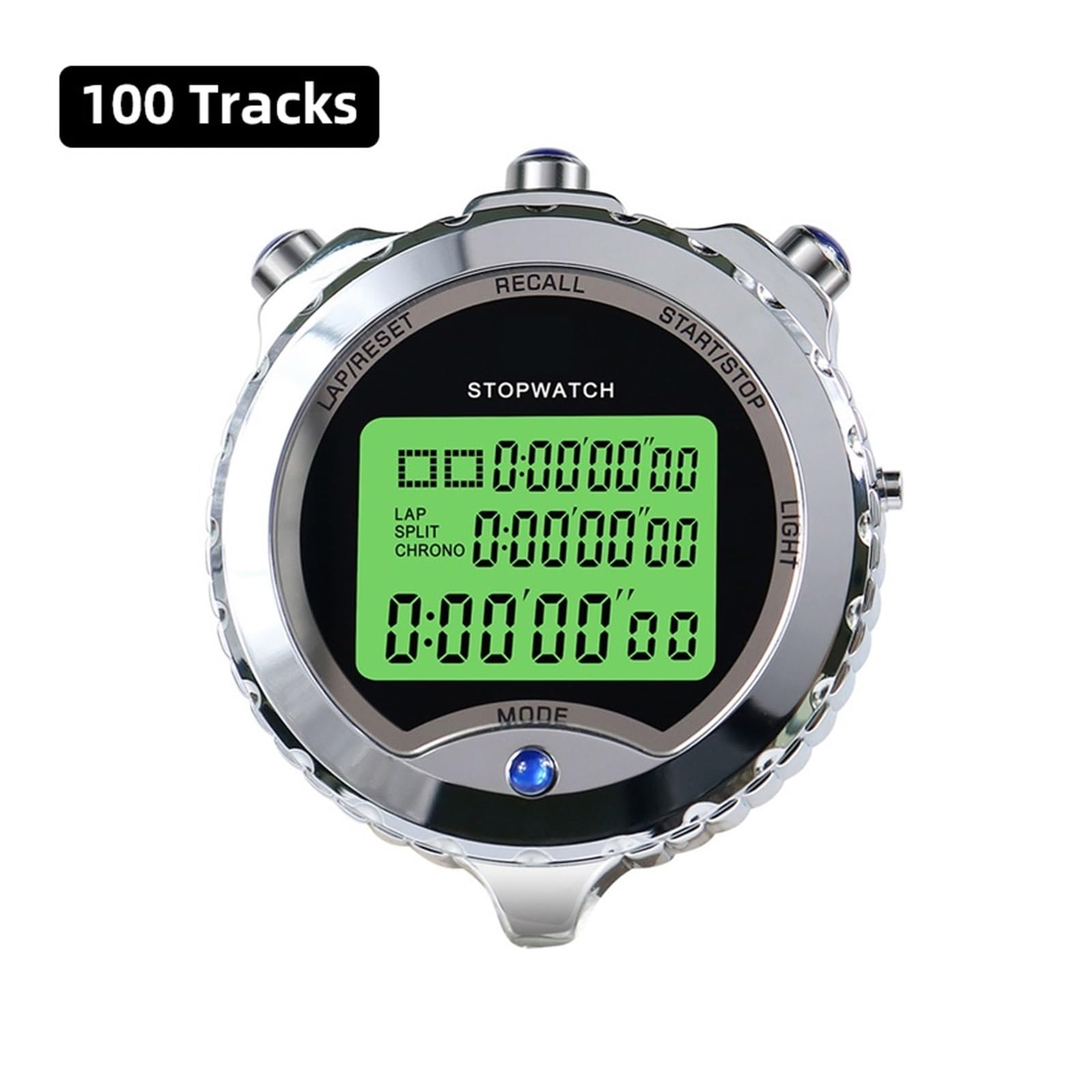 Cronometro Digitale Luminoso In Metallo, Timer Da Allenamento, Cronografo Elettronico Da Corsa For Sport All'aria Aperta(100 Tracks)
