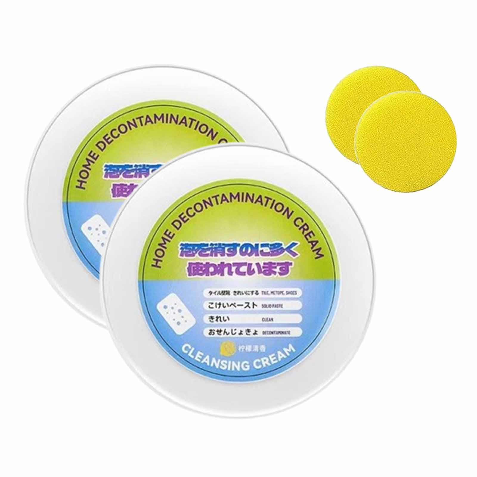 TOOTYY Home Decontamination Cream, Leather Care Multi-Function Cleaning Cream, Multifunctional Decontamination Cream, Multifunctional Cleaning Cream with Free Sponge (2pcs)