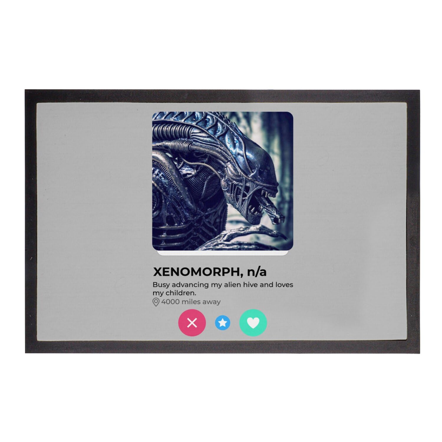 Paillasson Xenomorph Alien Gris 75x50cm tapis entrée