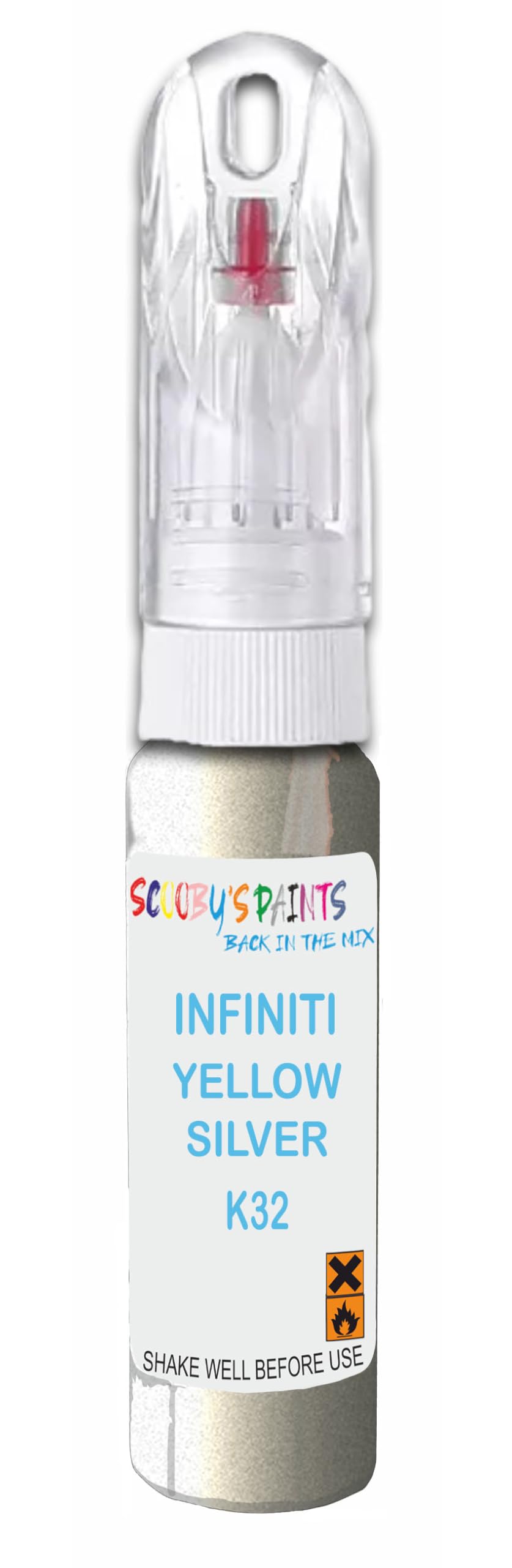 SCOOBYS PAINTS BACK IN THE MIX Paint Touch Up Pen For Infiniti Yellow Silver K32 Scratch Removal Car Repair