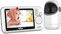 TakTark Babá Eletrônica, 4.3" Monitor de Bebê Sem WiFi com Câmera e Áudio – Remoto Zoom, Visão Noturna, Sensor de Temperatura, Monitor Seguro para Quarto de Bebê, Idosos e Pets