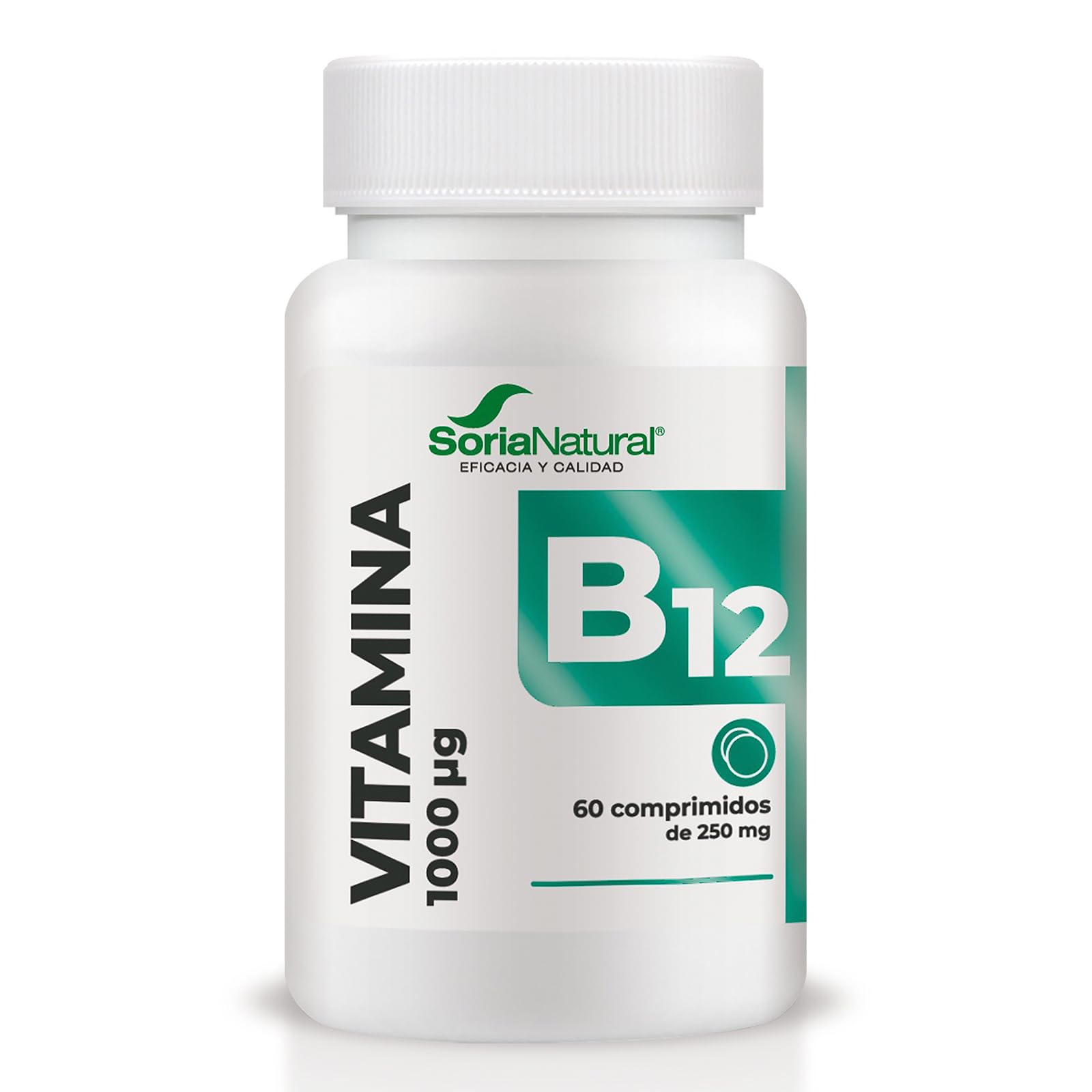 Soria Natural Vitamina B12 1000μg - 60 comprimidos - Muy Alta Concentración y Liberación Sostenida para Mejor Absorción | Indicado para cansancio, fatiga, regular sistema nervioso