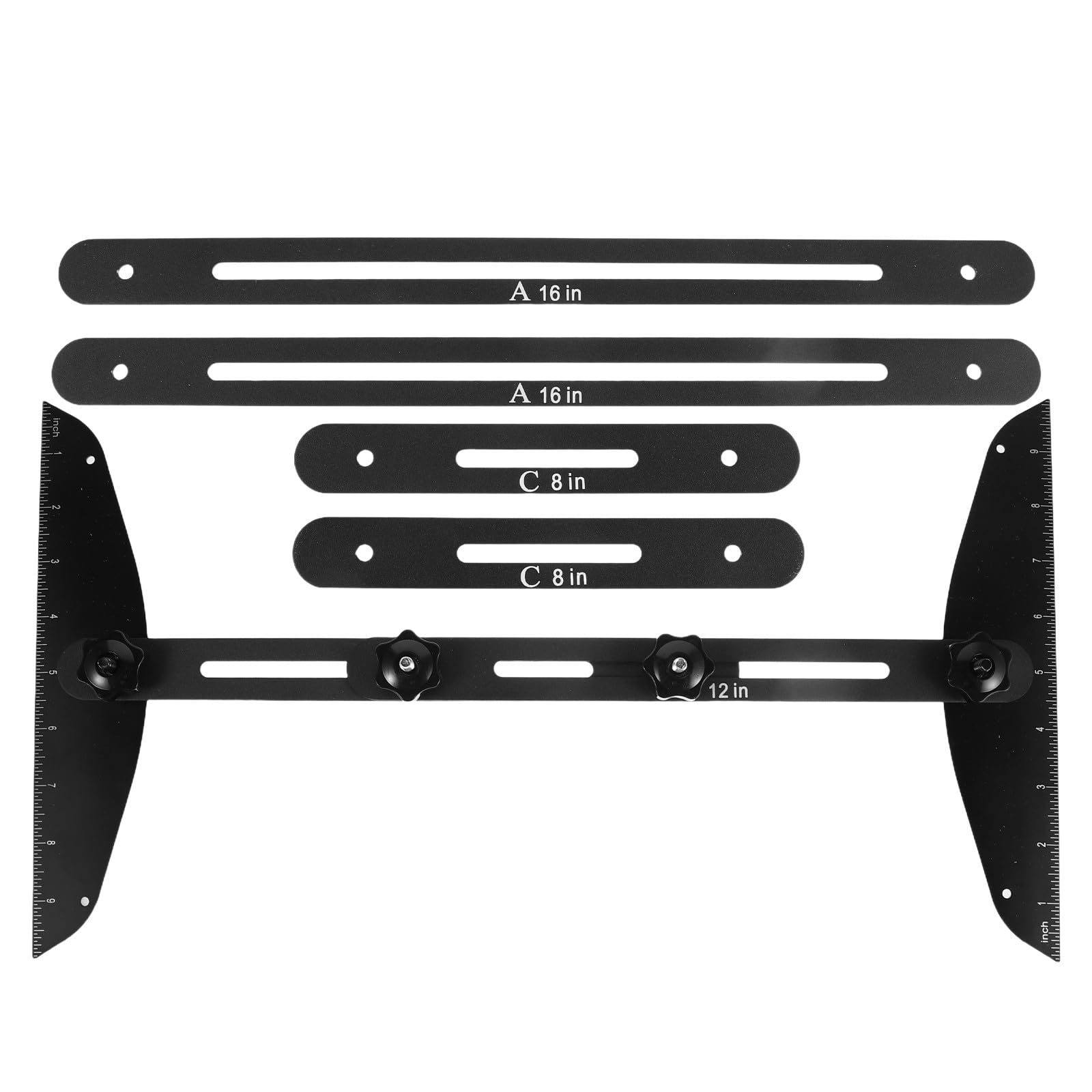 Toddmomy 1 juego de herramientas para medir peldaños de escaleras - Herramienta de medición de longitud de metal - Plantilla extensible de 11'' a 60'' para carpinteros, carpintería y