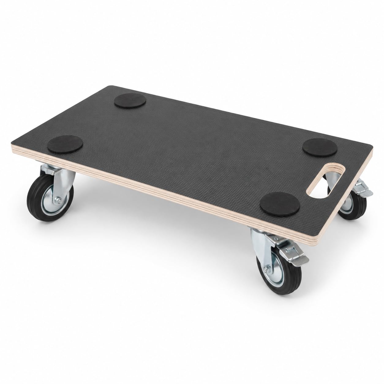 HOME It® Work Möbelroller 400 kg – Transportroller 58 x 29 cm mit 4 Lenkrollen, 2 Bremsen – 18 mm Sperrholz Rollbrett mit Anti-Rutsch-Flächen – Möbelhund für Umzug & Werkstatt