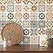 Wallderful Boho Wallpaper Kitchen Contact Paper Waterproof Peel and Stick Backsplash Orange Wall Paper Self Adhesive Geometric Tile Removable Moroccan Wallpaper Bathroom Wall Drawer Cabinet 15.75
