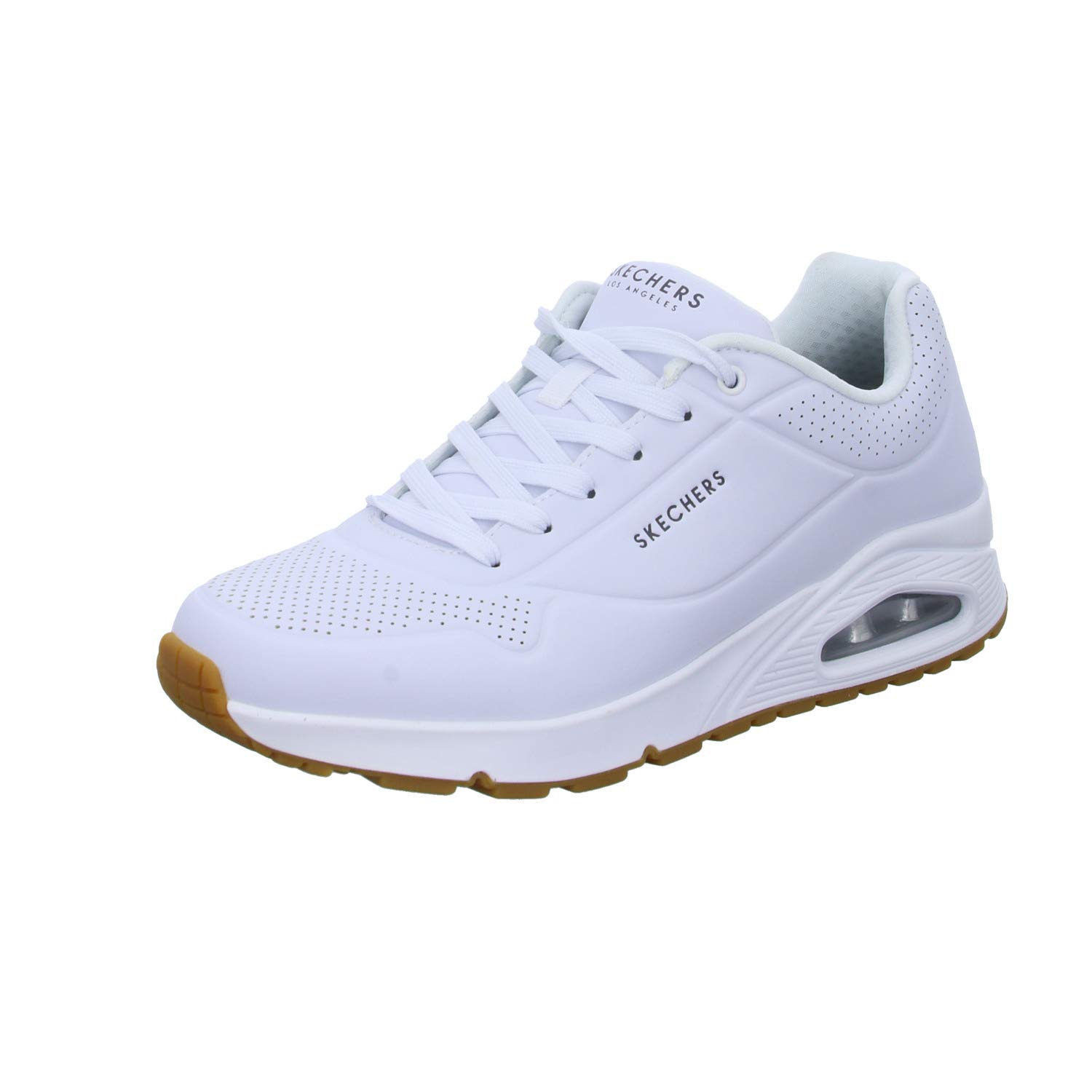 SkechersMens Uno - Stand On Air Sneaker, White White Durabuck Trim Wht, 7.5 US