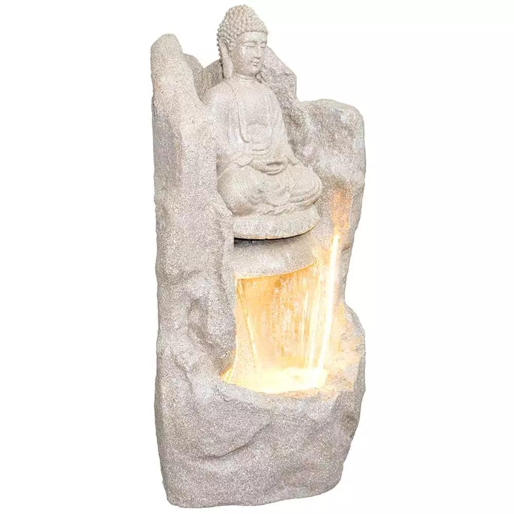 Buddha Fountain Pahar Water Fountain for Home Decor Sandstone Water Fountain Big Size Fountain for Home Decor Buddha Water Fountain with Led Lights for Home & Gifting-image-27