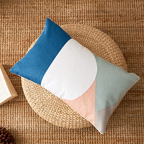 Housse de coussin bohème géométrique tufté en coton brodé pour lit vctops