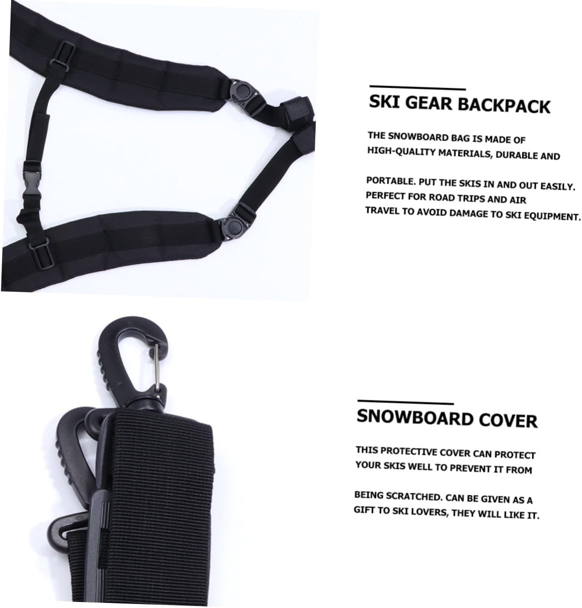 Snowboard Cover and Ski Gear Bag Lightweight Waterproof Snowboard Storage Case Shoulder Strap for Travel and Outdoor Snowboarding