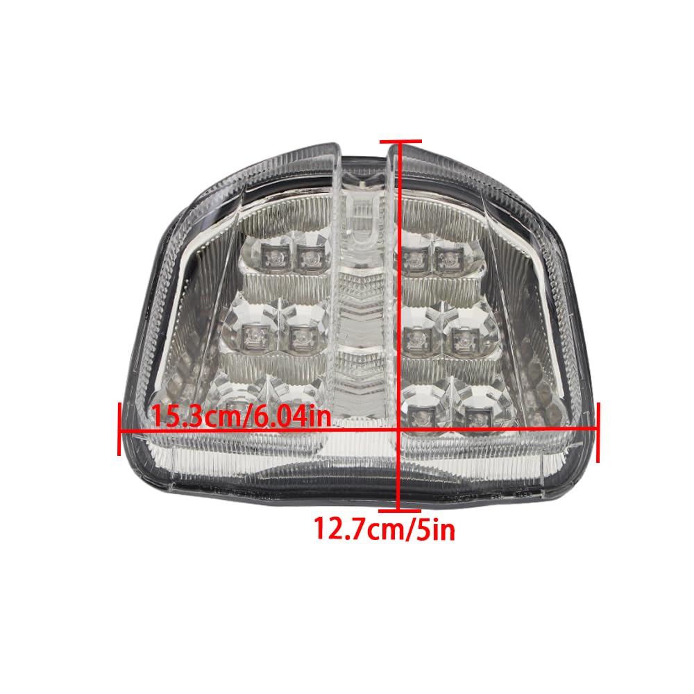 Riloer Luce posteriore a LED per moto, 12 V, luce posteriore per moto, luce di direzione del freno, con grandi perline, parafango posteriore, luce freno di arresto, compatibile con Suzuki